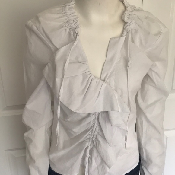 NWOT Groa Ruffled button down blouse - Picture 2 of 8